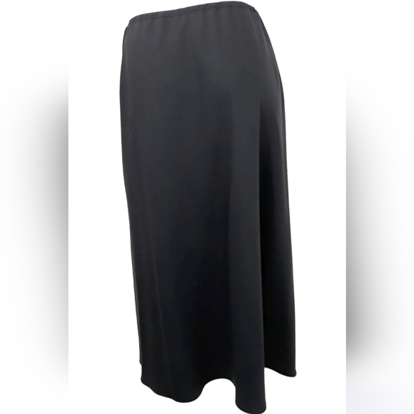 EUC Babette Small Black Midi Skirt Wool Blend Ruched Insert Pullon Elastic Waist - Picture 4 of 9